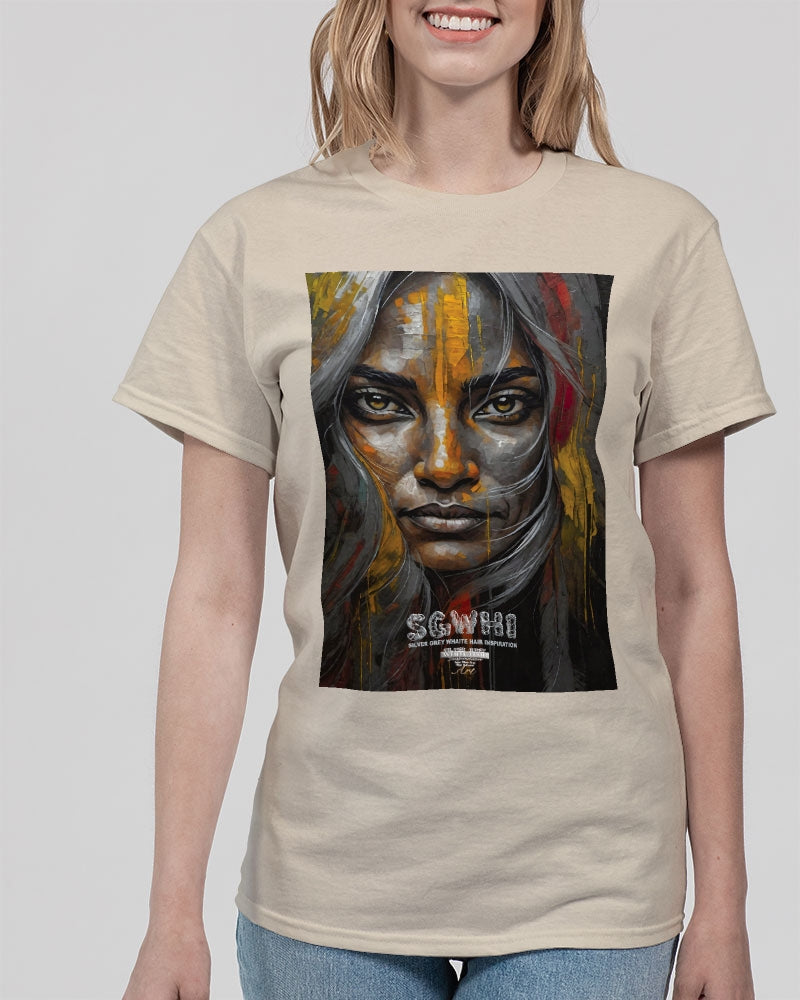 South Asian silver grey white hair sisters portrait Unisex Ultra Cotton T-Shirt | Gildan