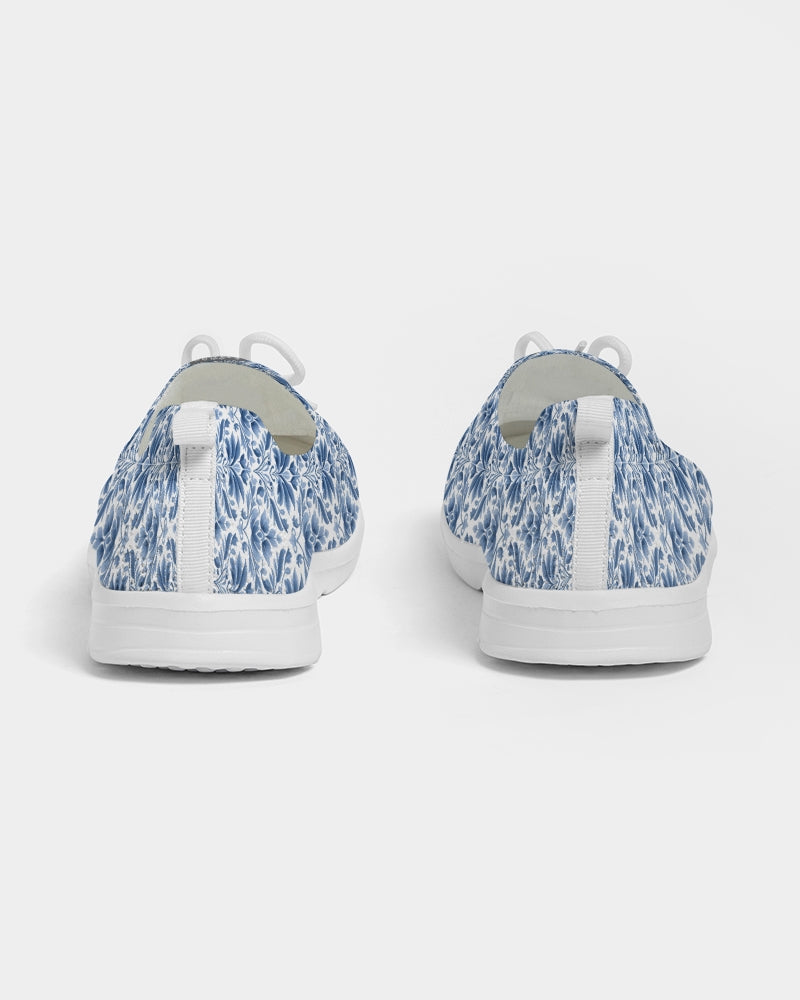 light blue Royal patten Men's Lace Up Flyknit Shoe