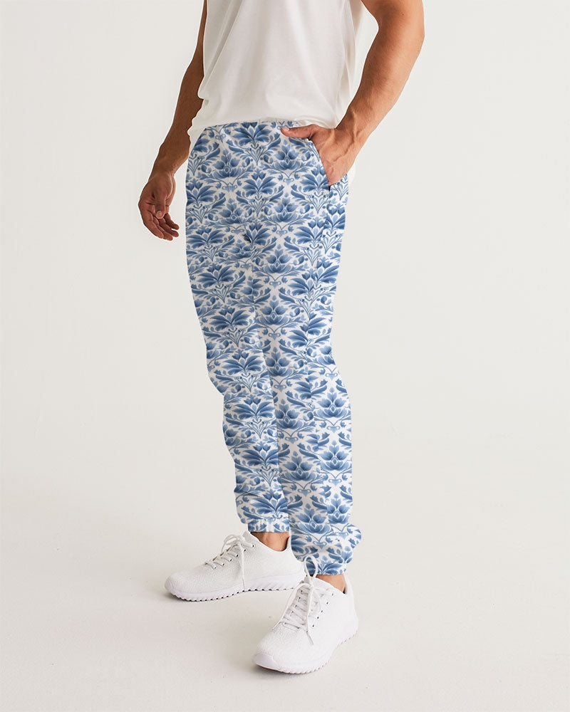 light blue Royal patten Men's All-Over Print Track Pants