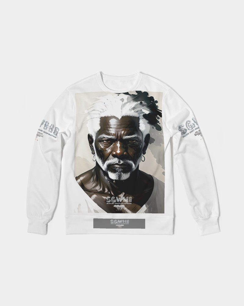 Black silver grey brother Men's All-Over Print Classic French Terry Crewneck Pullover