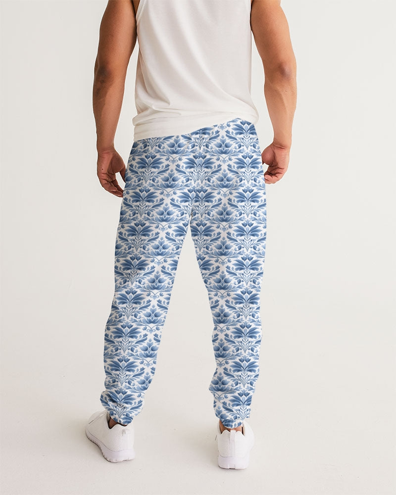 light blue Royal patten Men's All-Over Print Track Pants