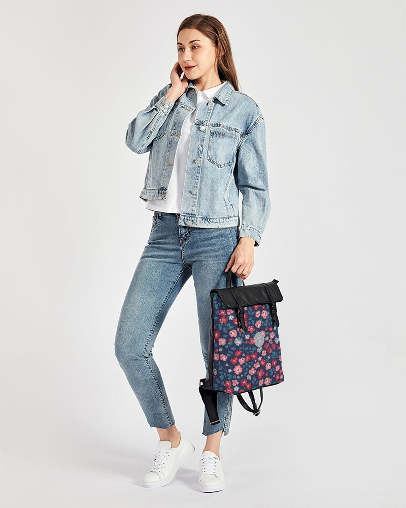Midnight blue pretty glance. Casual Flap Backpack