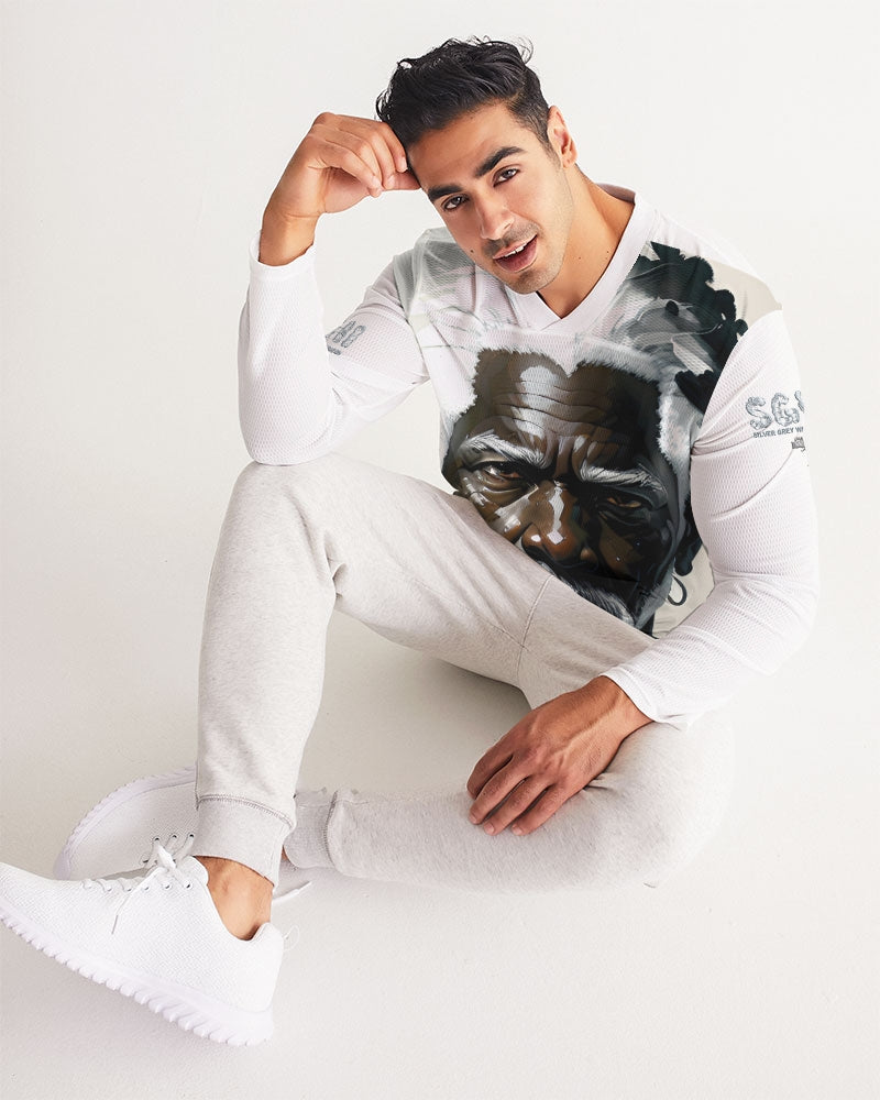 Black silver grey brother Men's All-Over Print Long Sleeve Sports Jersey