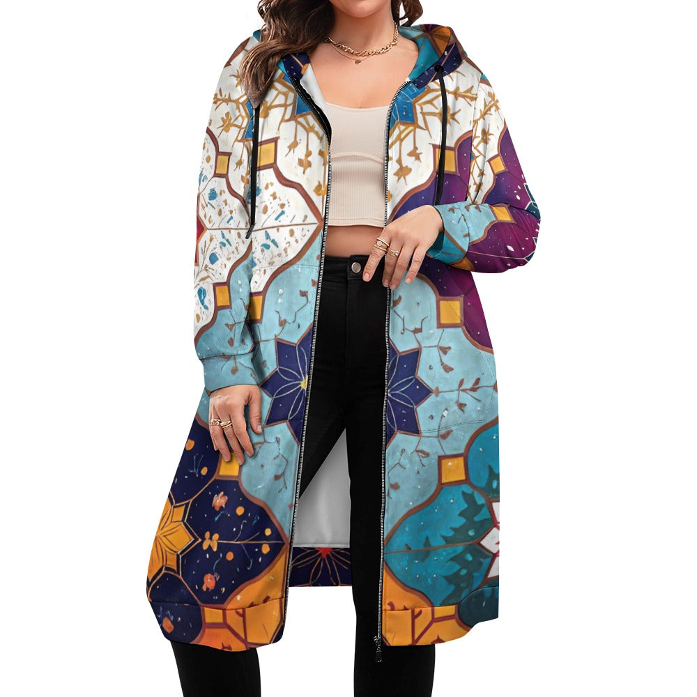Women's full print long Hoodie