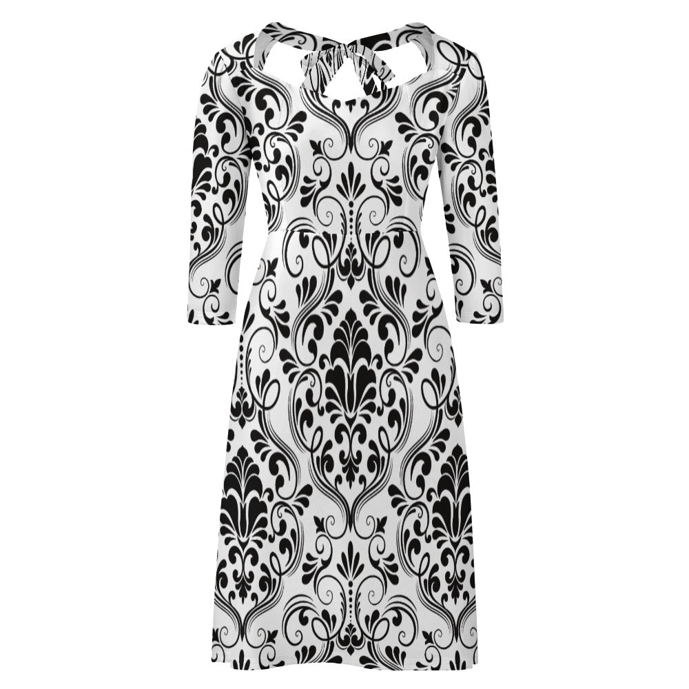 Sweetheart Knot Flare Dress