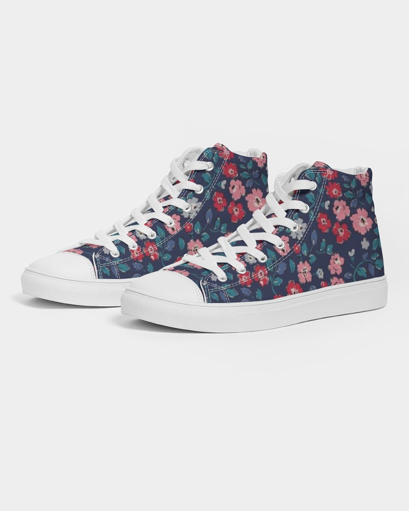 Midnight blue pretty glance. Women's Hightop Canvas Shoe