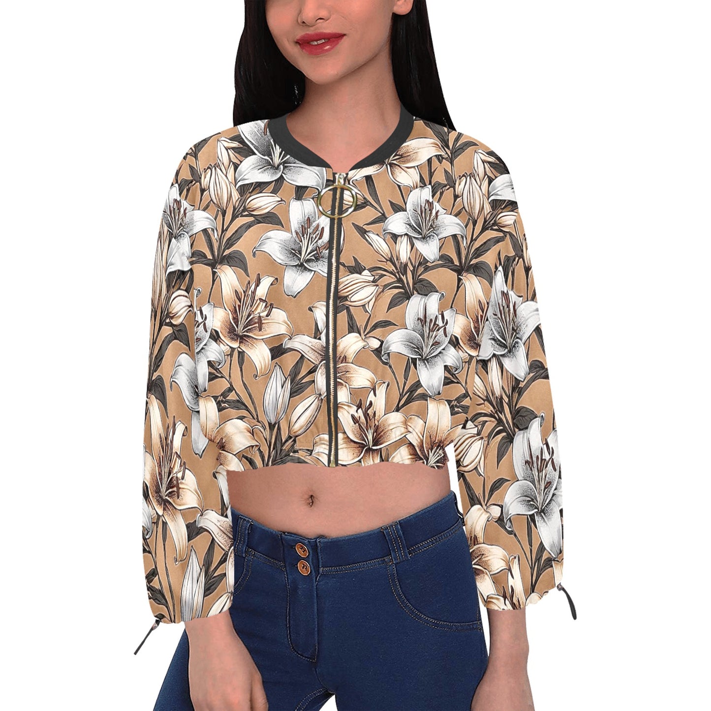 Women's Chiffon Cropped Jacket (Model H30)