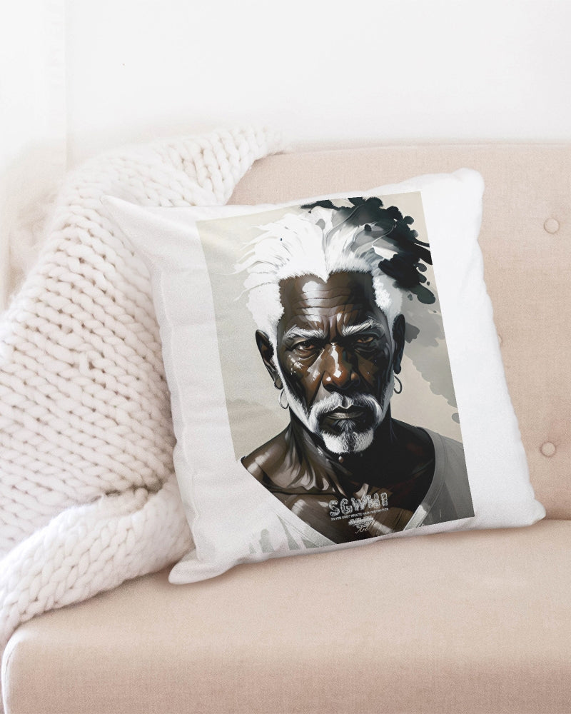 Black silver grey brother Throw Pillow Case 20"x20"