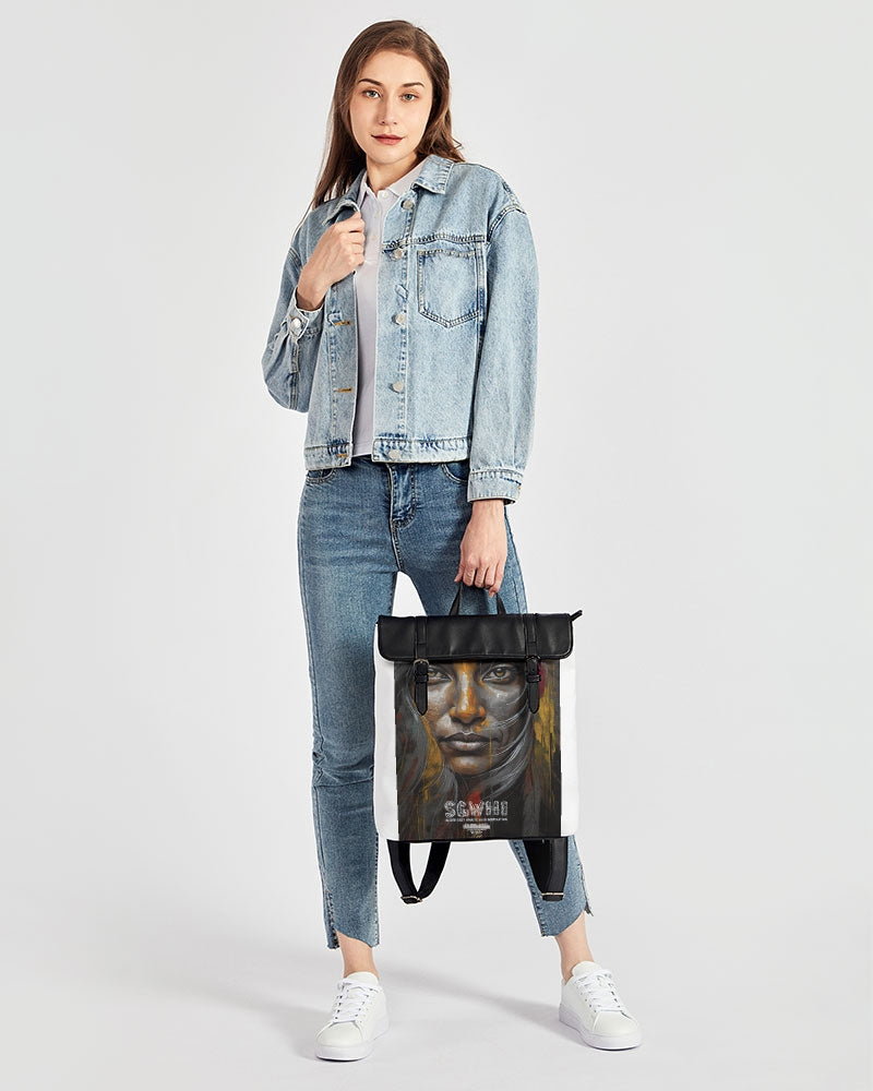 South Asian silver grey white hair sisters portrait Casual Flap Backpack