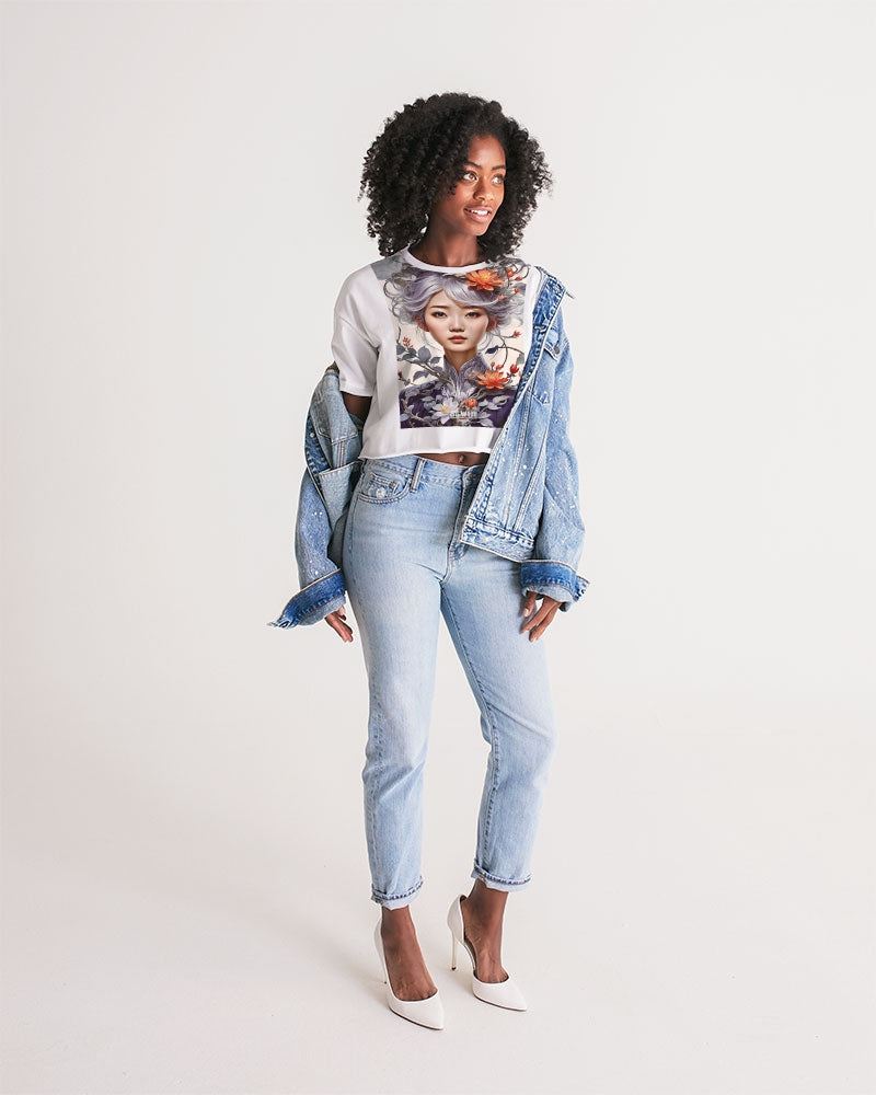 Woman's All-Over Print Lounge Cropped Tee