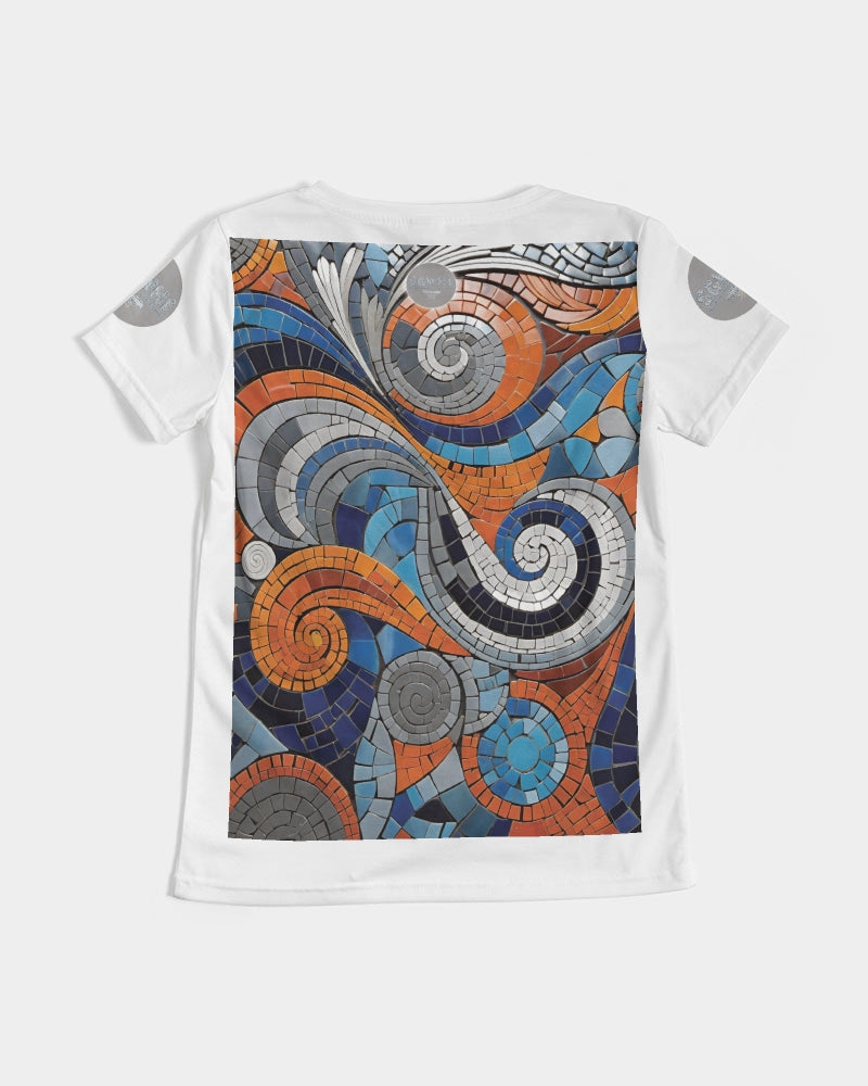 Beautiful Mosaic White Sister Women's All-Over Print V-Neck Tee
