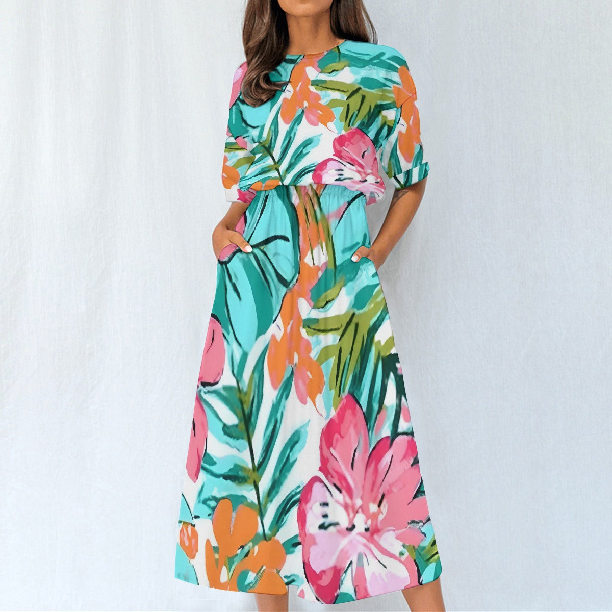 All-Over Print Women's Elastic Waist Dress