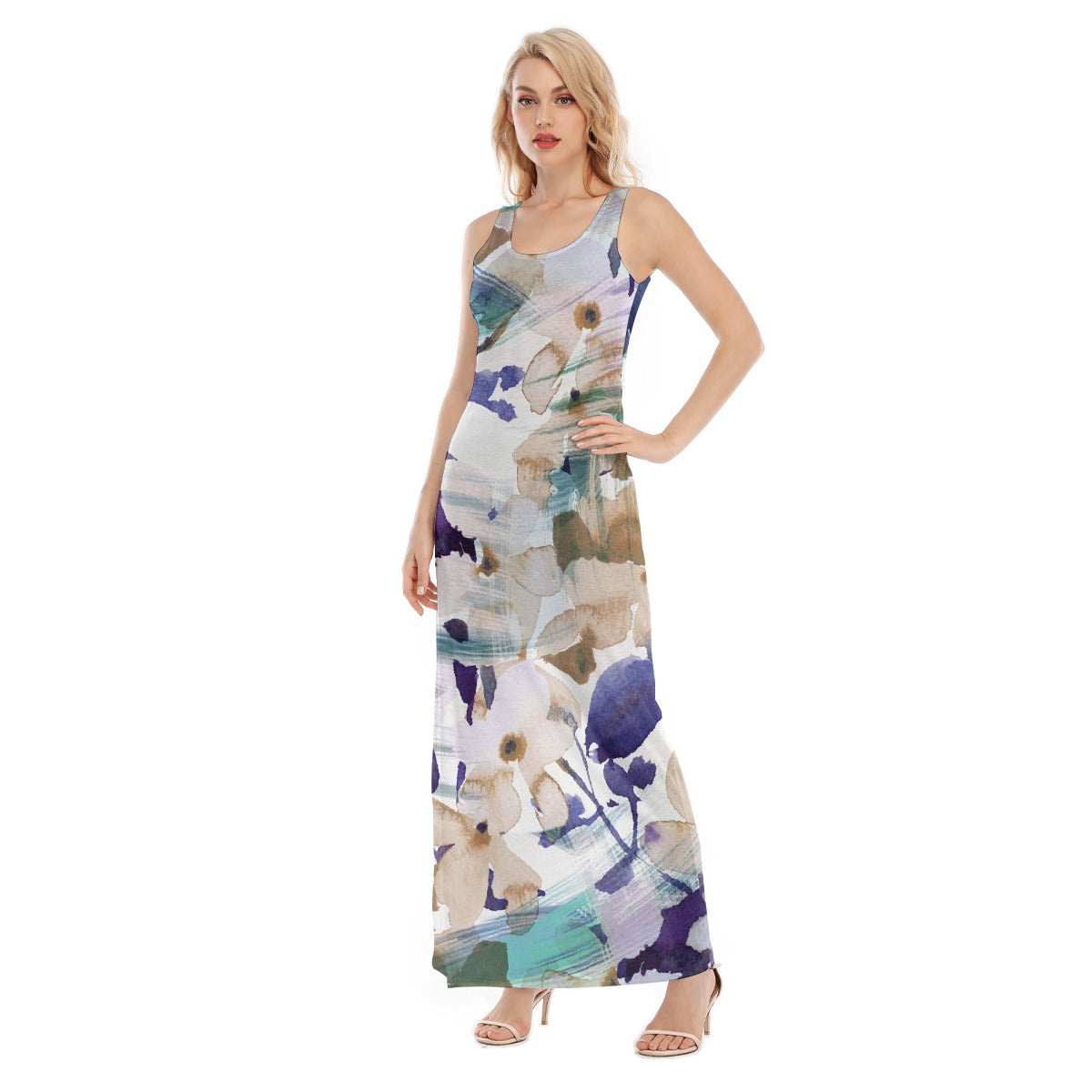 All-Over Print Women's Vest Dress | Length To Ankle