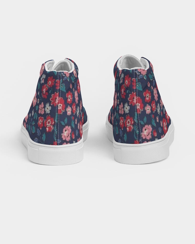 Midnight blue pretty glance. Women's Hightop Canvas Shoe
