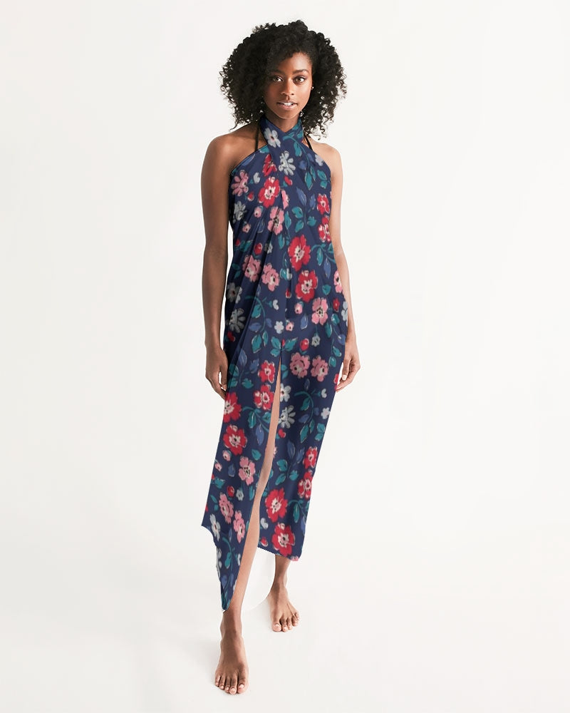 Midnight blue pretty glance. All-Over Print Swim Cover Up