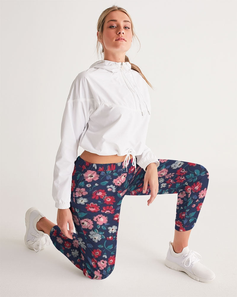 Midnight blue pretty glance. Women's All-Over Print Track Pants