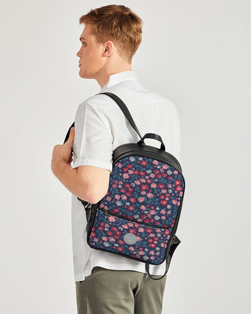 Midnight blue pretty glance. Classic Faux Leather Backpack
