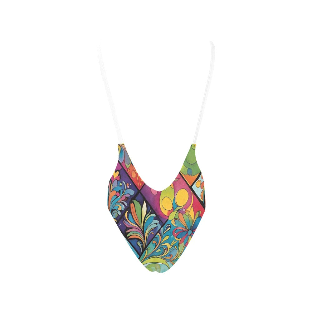 Women's Halter Straps Backless Swimsuit(Model S09)