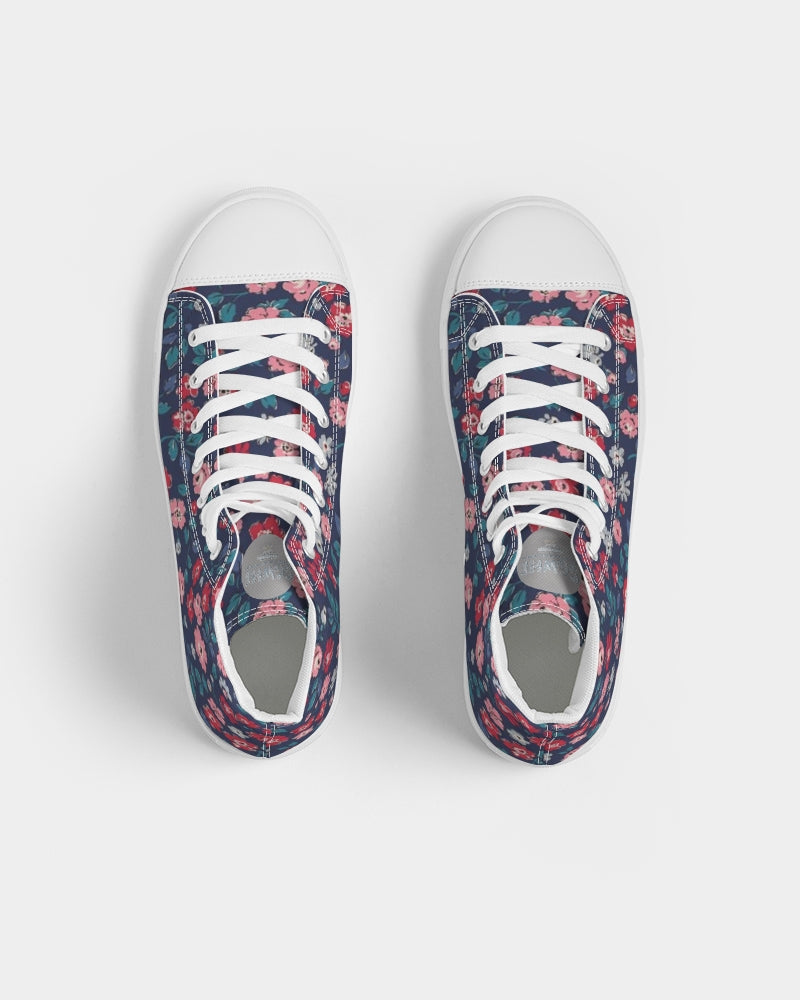 Midnight blue pretty glance. Women's Hightop Canvas Shoe