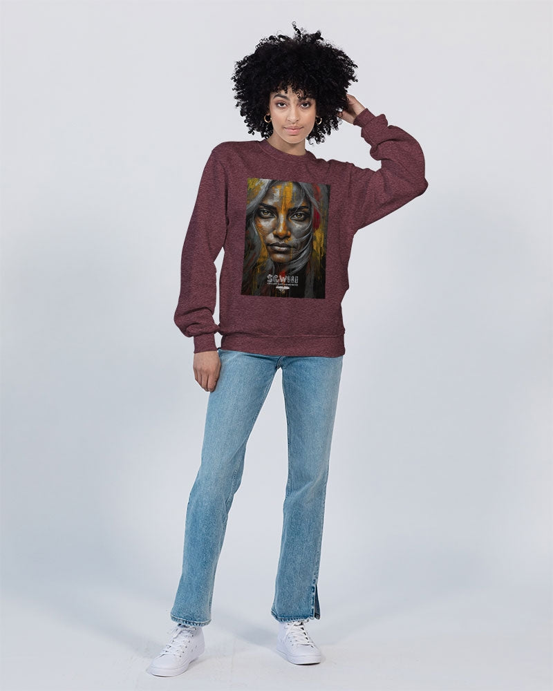 South Asian silver grey white hair sisters portrait Unisex Sweatshirt | Champion