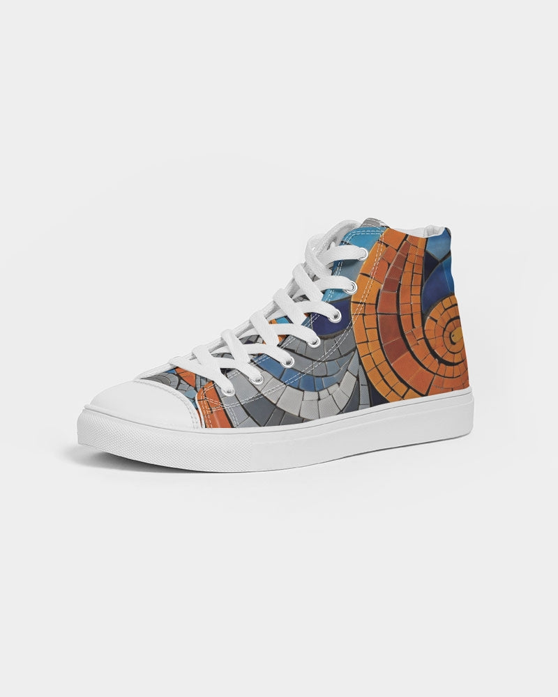 Beautiful Mosaic White Sister Women's Hightop Canvas Shoe