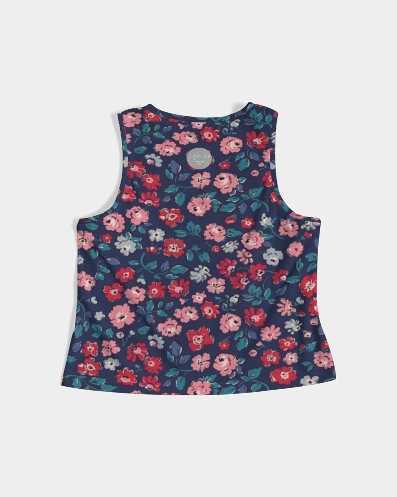 Midnight blue pretty glance. Women's All-Over Print Cropped Tank