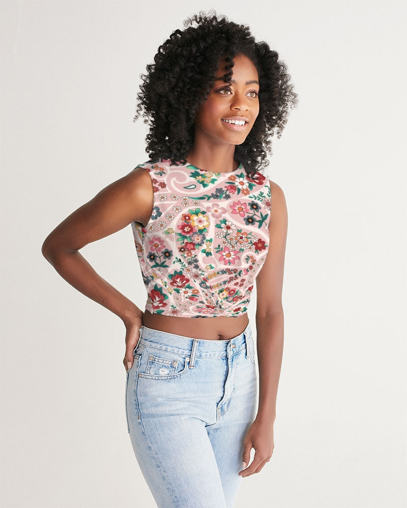 Pink abstract Pretty Sisters Women's All-Over Print Twist-Front Tank