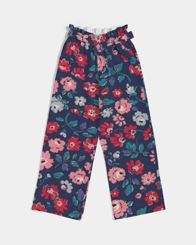 Midnight blue pretty glance. Women's All-Over Print High-Rise Wide Leg Pants