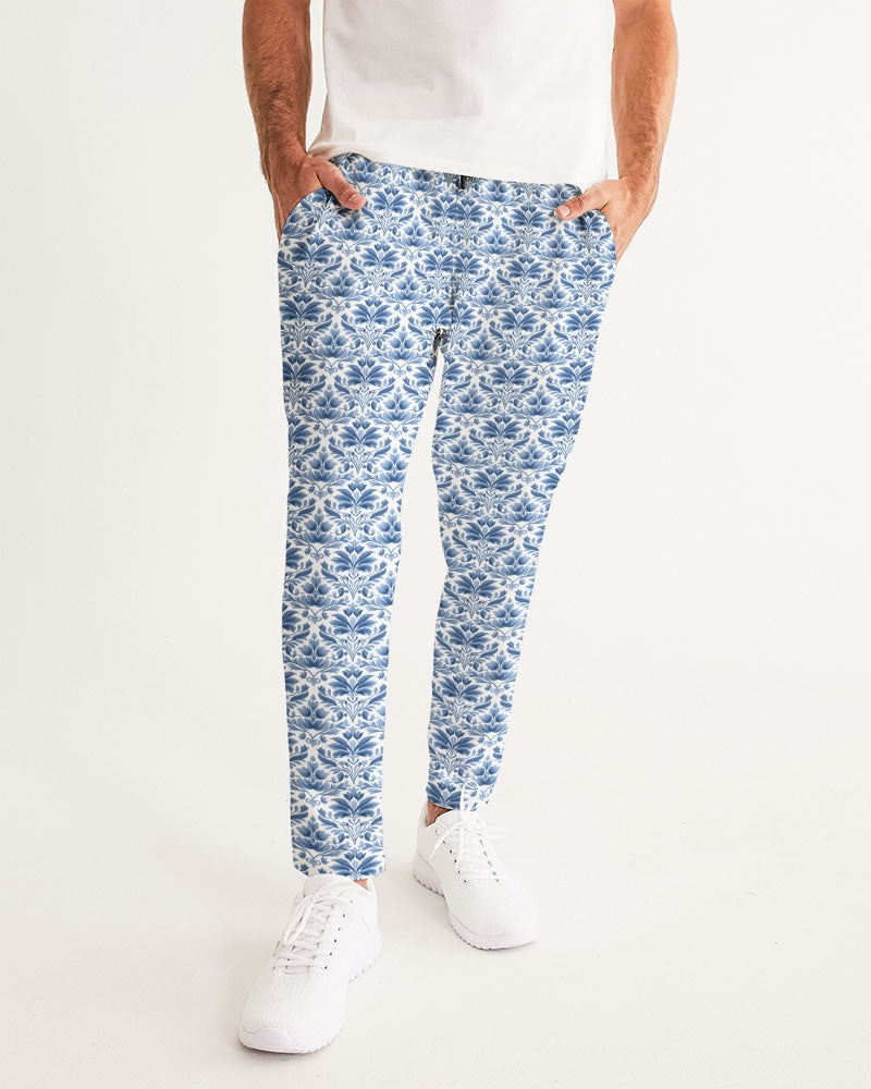 light blue Royal patten Men's All-Over Print Joggers