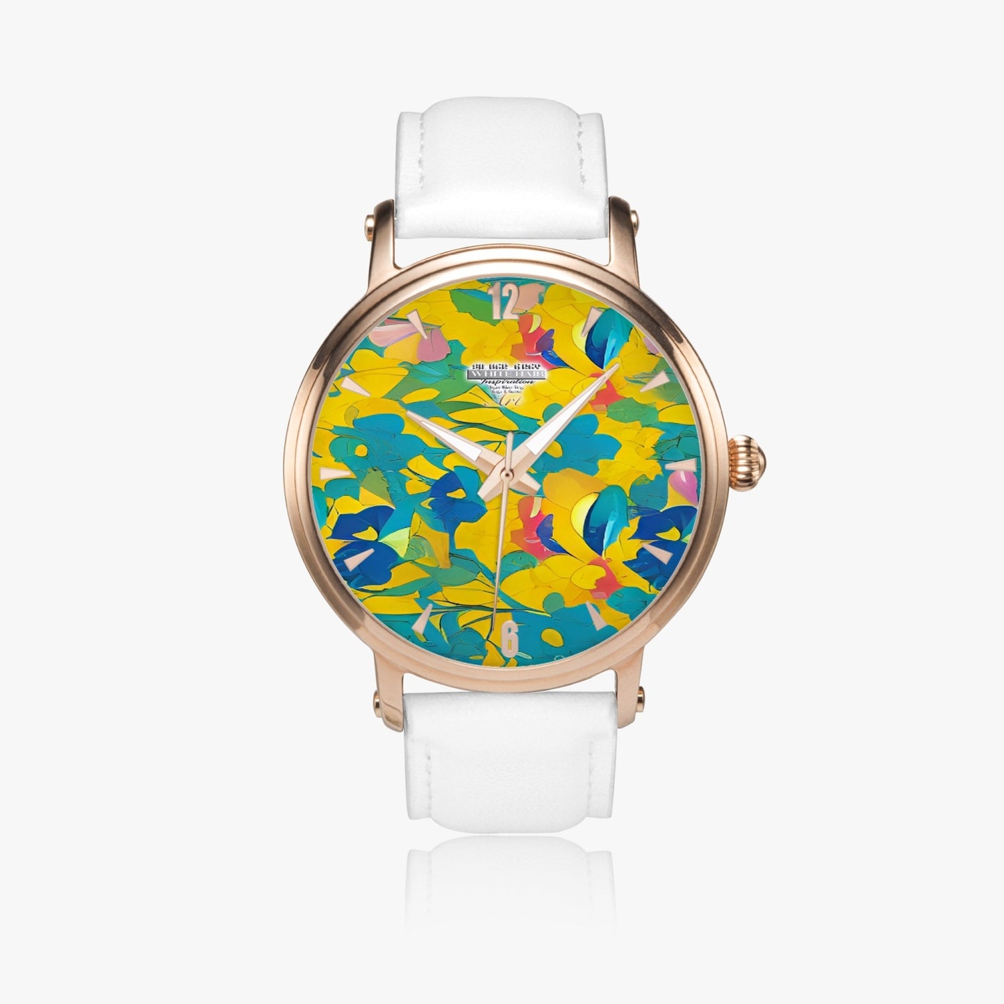 Silver grey white hair inspiration Unisex Automatic Watch (Rose Gold)