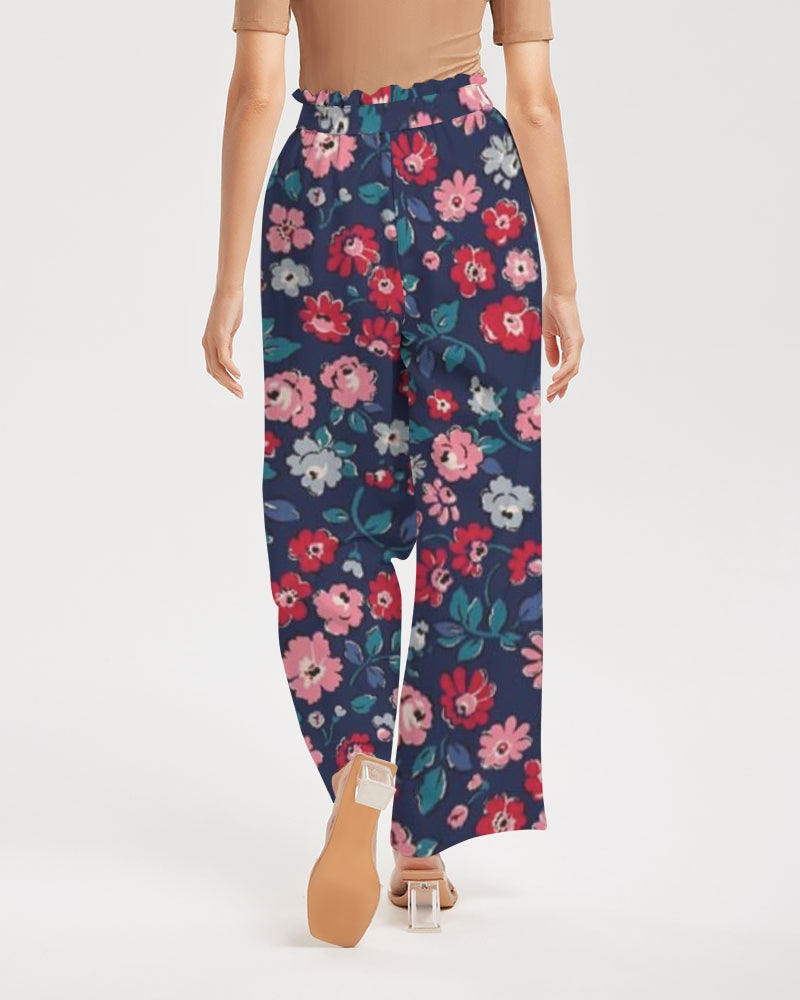 Midnight blue pretty glance. Women's All-Over Print High-Rise Wide Leg Pants