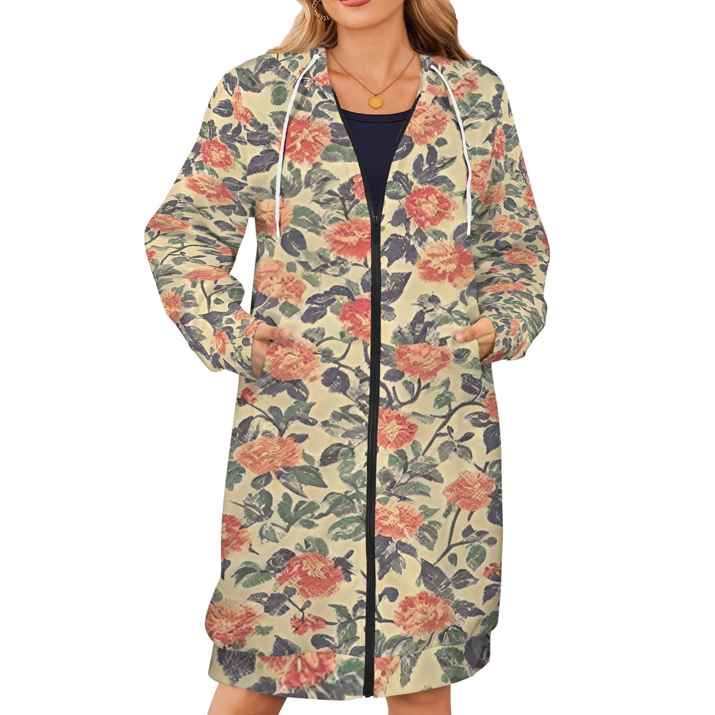 Women's Long Hooded Coat (H72)
