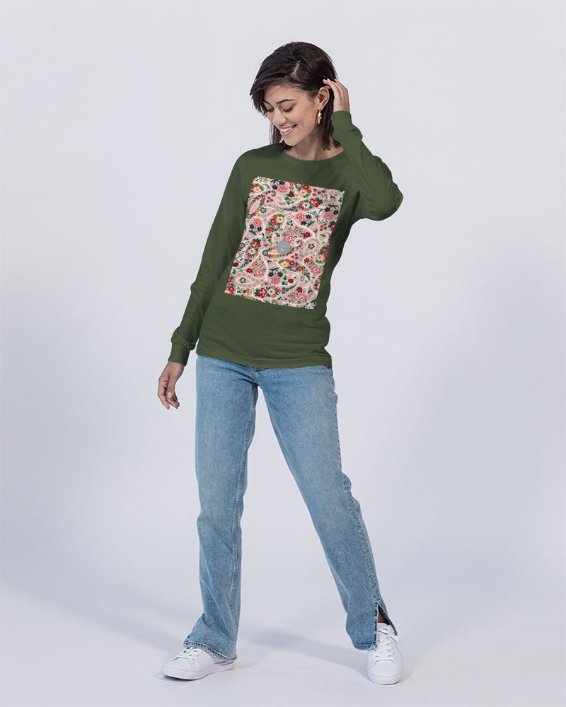 Pink abstract Pretty Sisters Unisex Jersey Long Sleeve Tee | Bella + Canvas