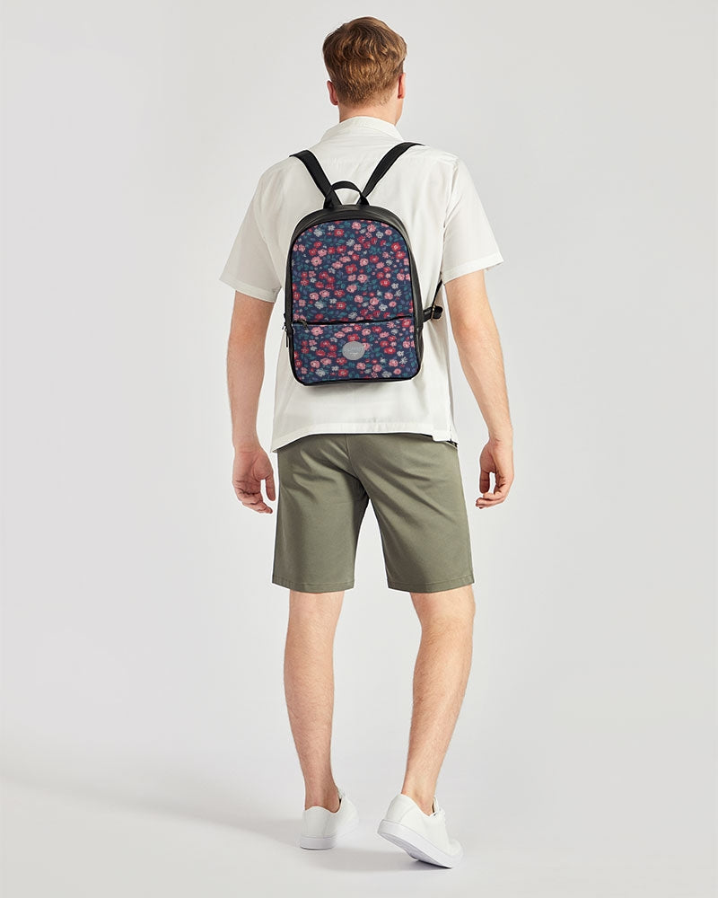 Midnight blue pretty glance. Classic Faux Leather Backpack