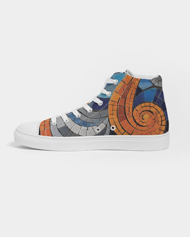 Beautiful Mosaic White Sister Women's Hightop Canvas Shoe