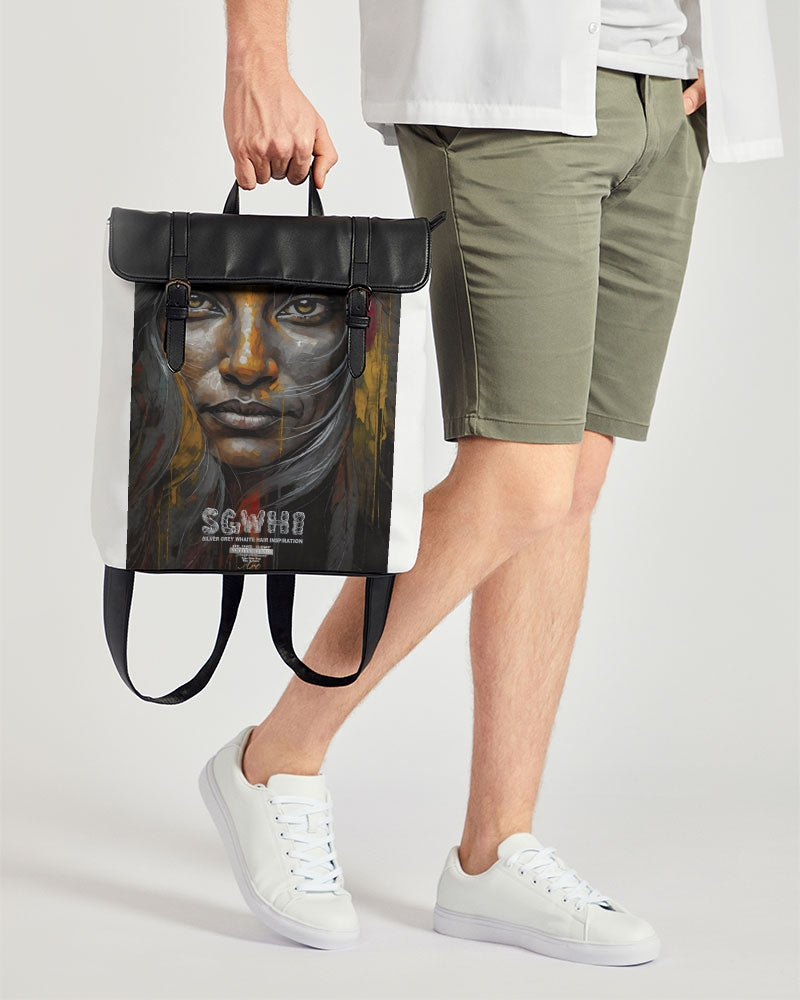 South Asian silver grey white hair sisters portrait Casual Flap Backpack