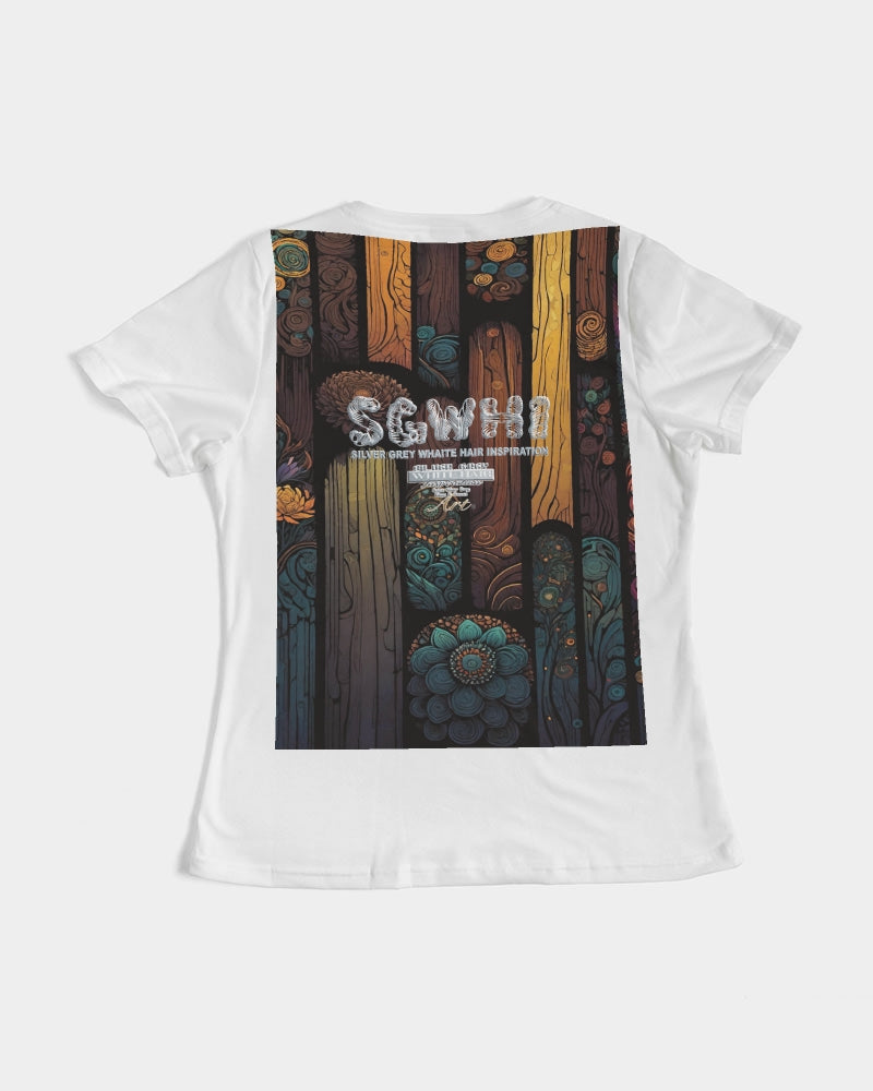 South Asian silver grey white hair sisters portrait Women's All-Over Print Tee