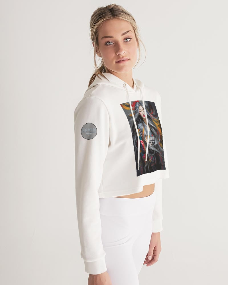 This is part three of a three part collection Women's All-Over Print Cropped Hoodie