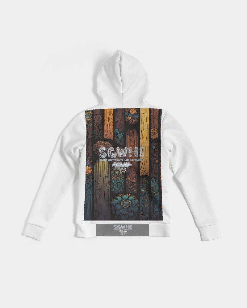 South Asian silver grey white hair sisters portrait Women's All-Over Print Hoodie