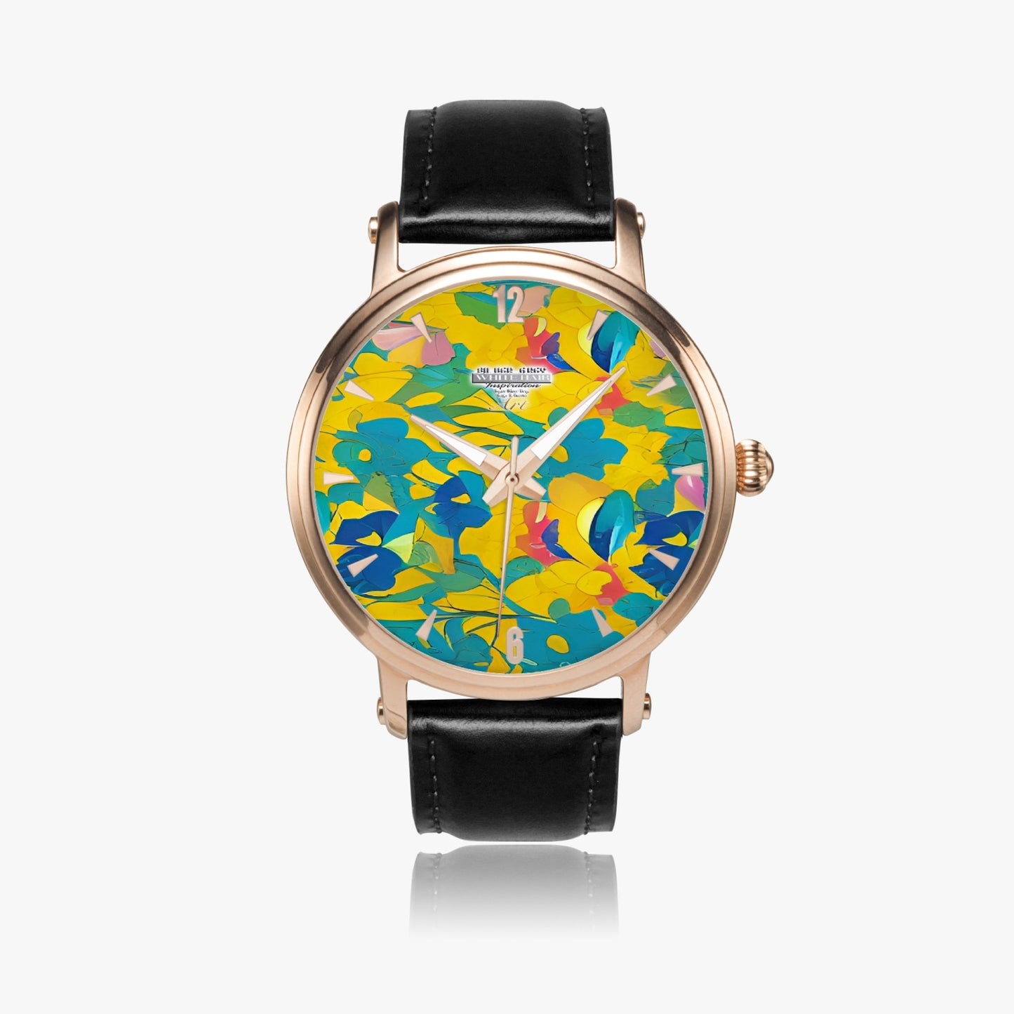 Silver grey white hair inspiration Unisex Automatic Watch (Rose Gold)