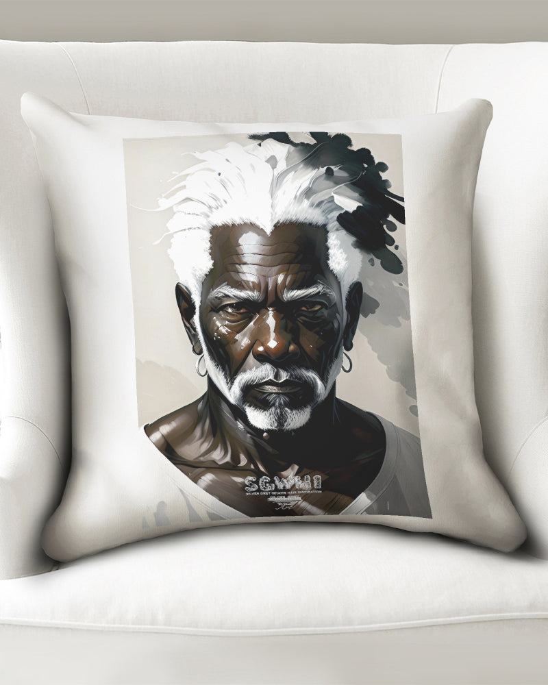 Black silver grey brother Throw Pillow Case 20"x20"