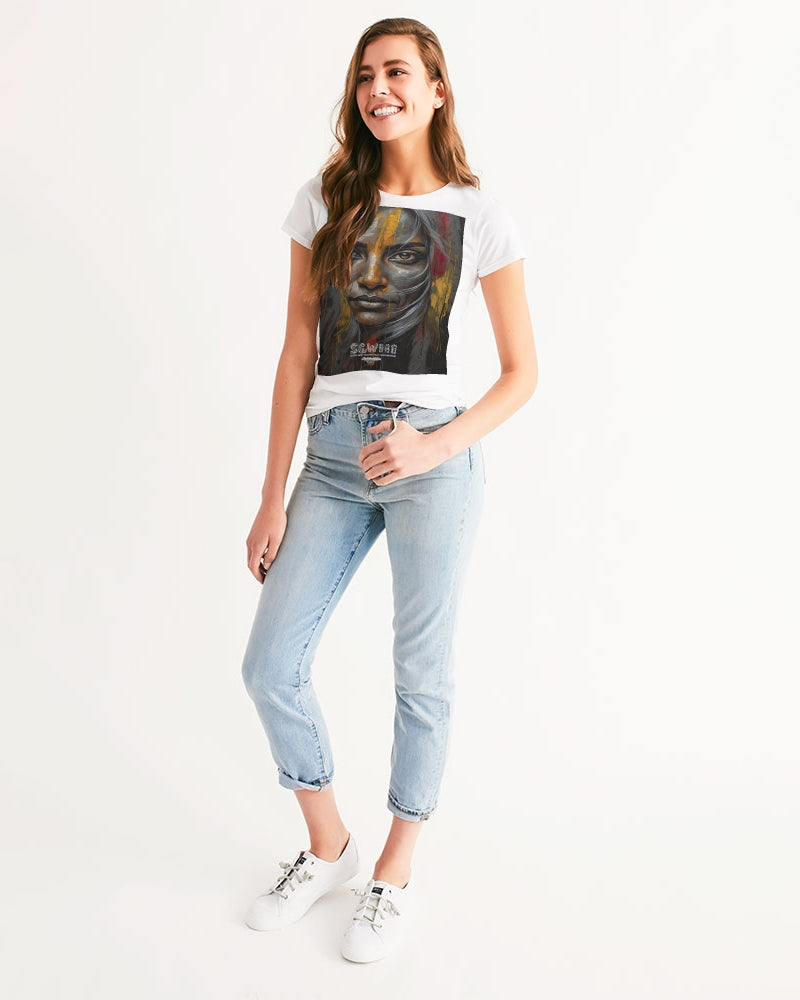 South Asian silver grey white hair sisters portrait Women's All-Over Print Tee