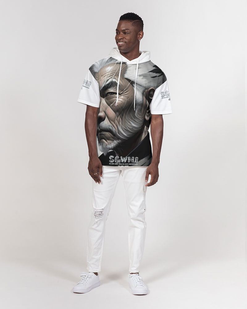 Handsome Asian brother pink painted portrait Men's All-Over Print Premium Heavyweight Short Sleeve Hoodie