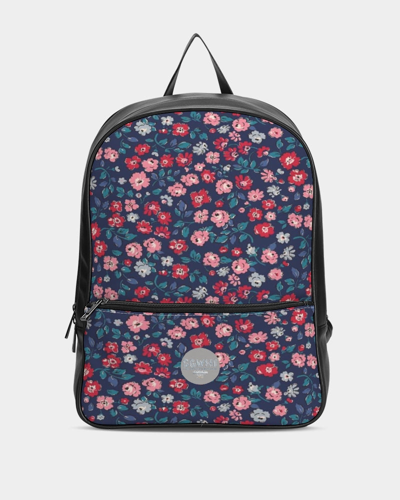 Midnight blue pretty glance. Classic Faux Leather Backpack