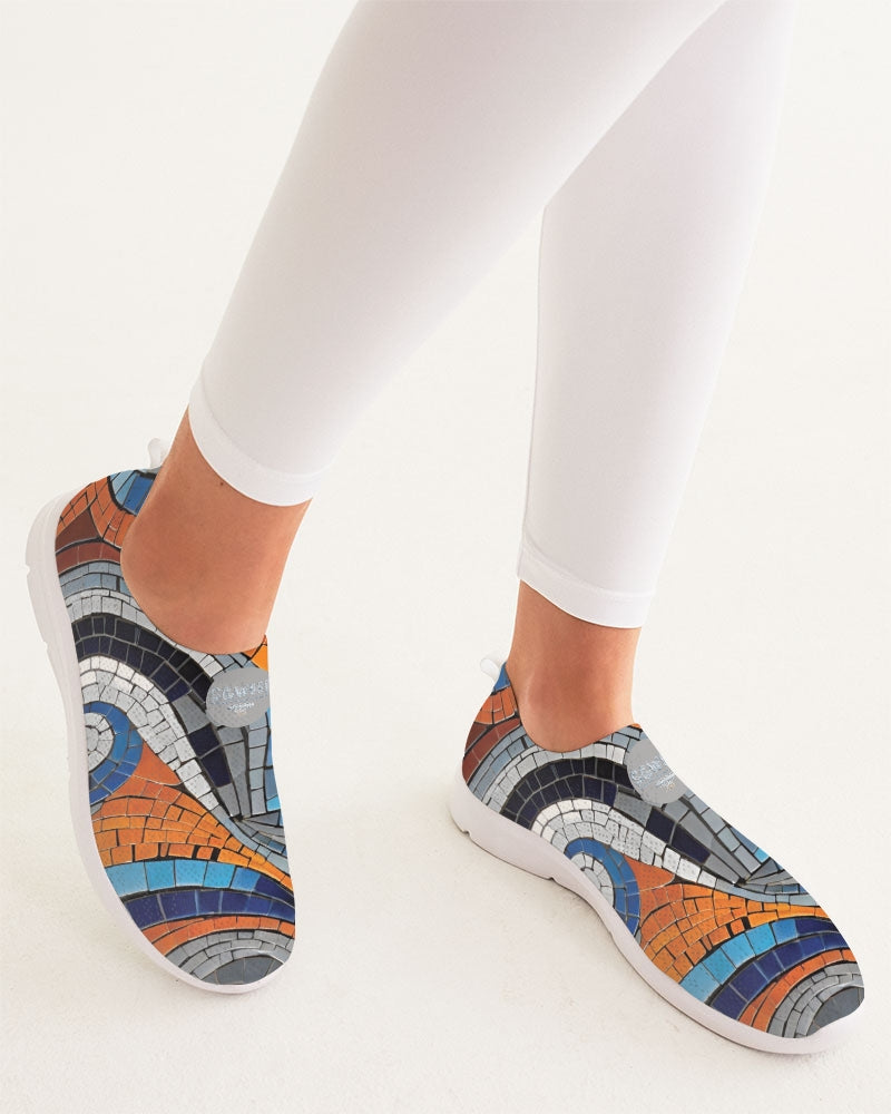 Beautiful Mosaic White Sister Women's Slip-On Flyknit Shoe
