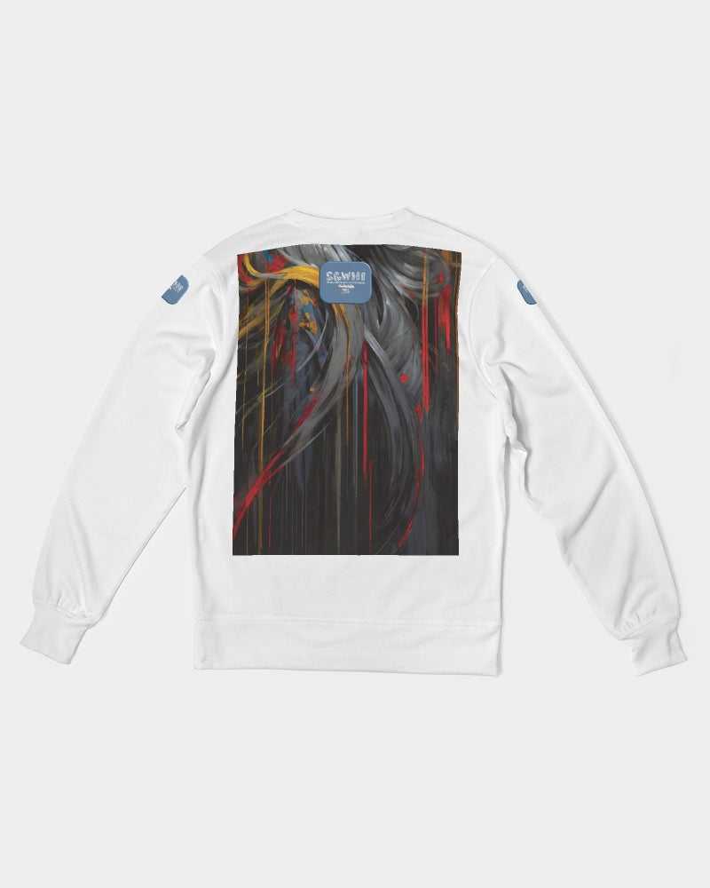 White Knight, Men's All-Over Print Classic French Terry Crewneck Pullover