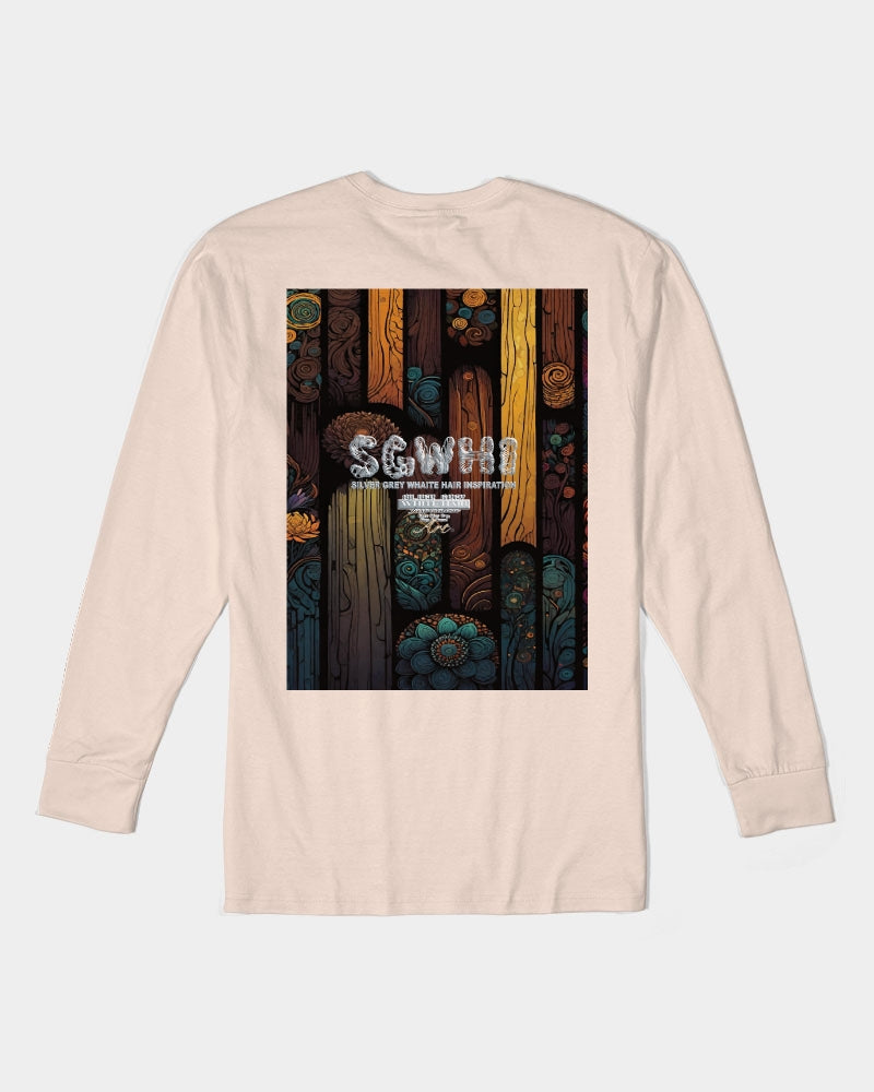 South Asian silver grey white hair sisters portrait Unisex Long Sleeve Tee | Lane Seven