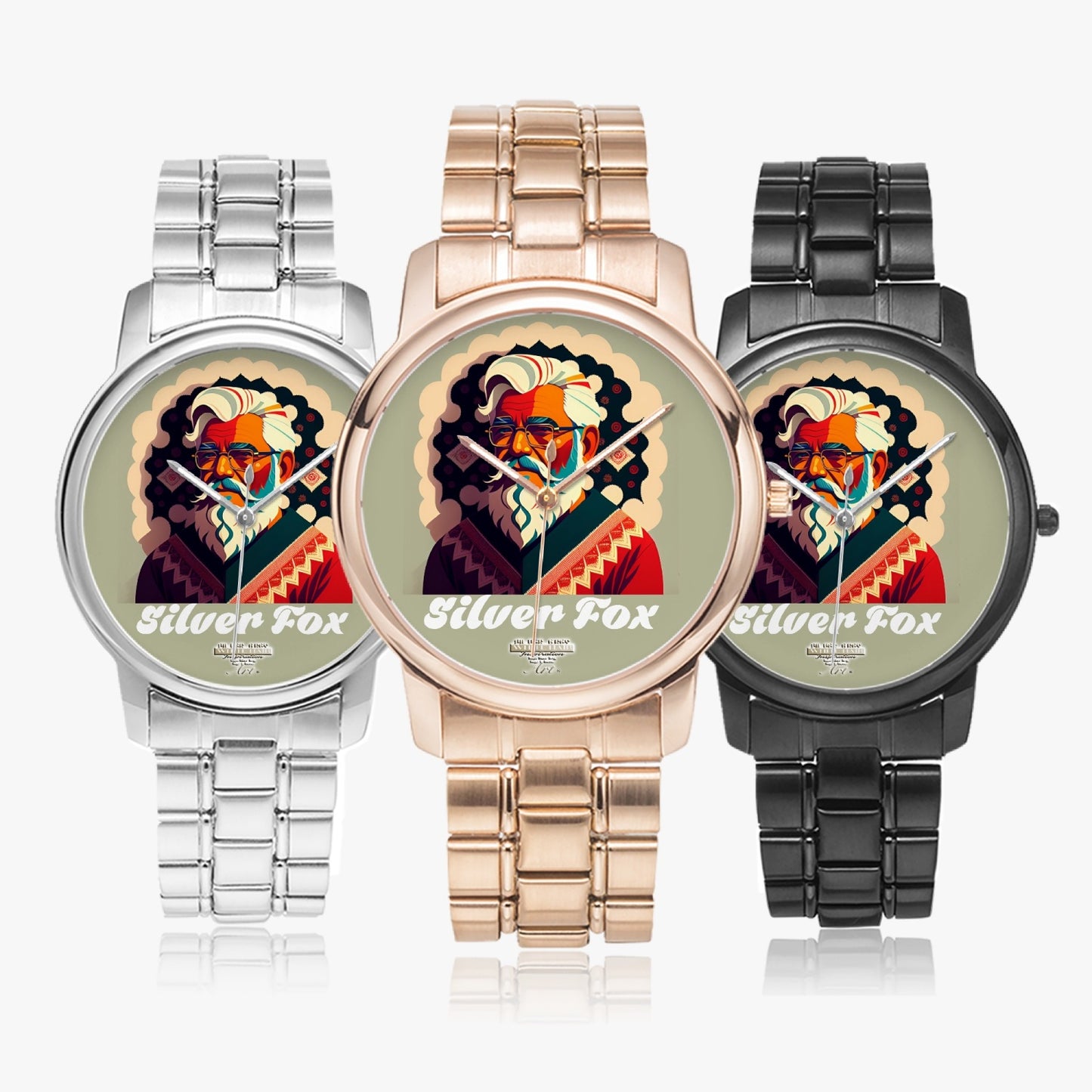 South Asian Silverfox Folding Clasp Type Stainless Steel Quartz Watch