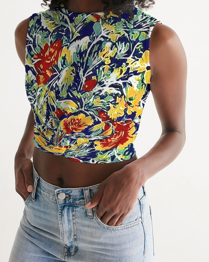 Painted floor design Women's All-Over Print Twist-Front Tank
