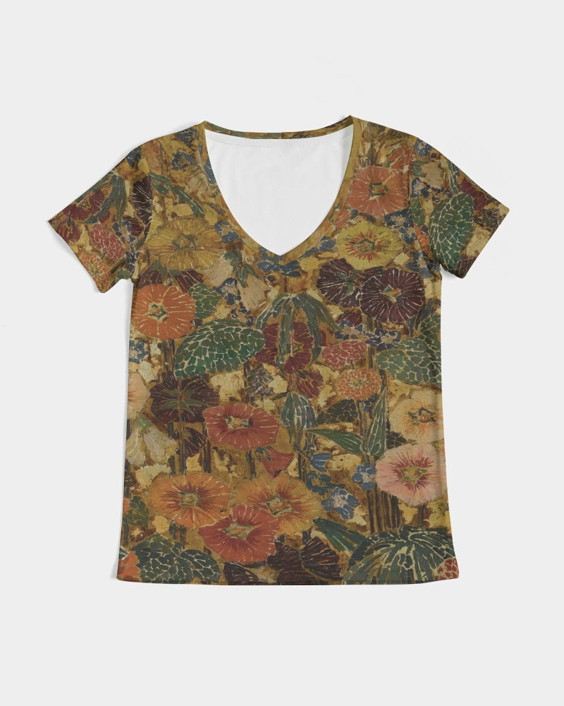 Autumn play Women's All-Over Print V-Neck Tee